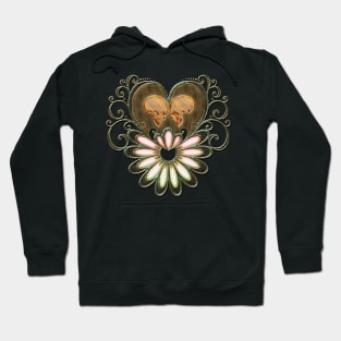 Elegant heart with skulls Hoodie